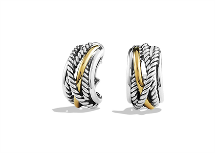 Two Tone Plated Twisted Wire Stud Earring